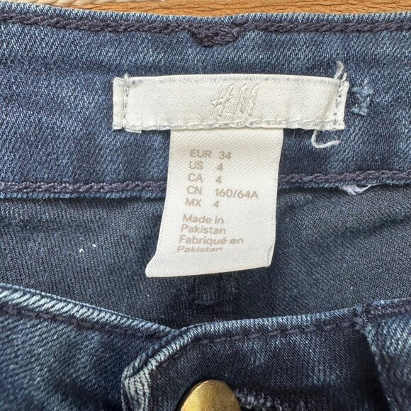 H&M Dark Blue Skinny Mid Rise Stretch Jeans Size 4 - Picture 5 of 11